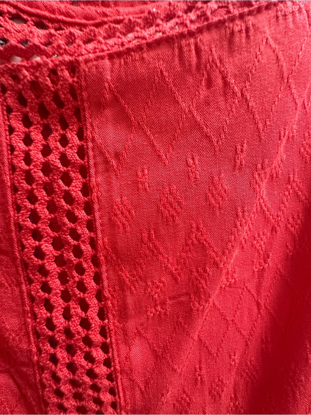 Idyllwild Fringe Hem V-Neck Cami Tank Top in bright coral orange. Wore once - Picture 6 of 6